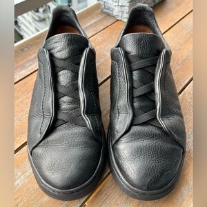 Ermenegildo Zegna Deerskin Triple Stitch Leather Sneakers